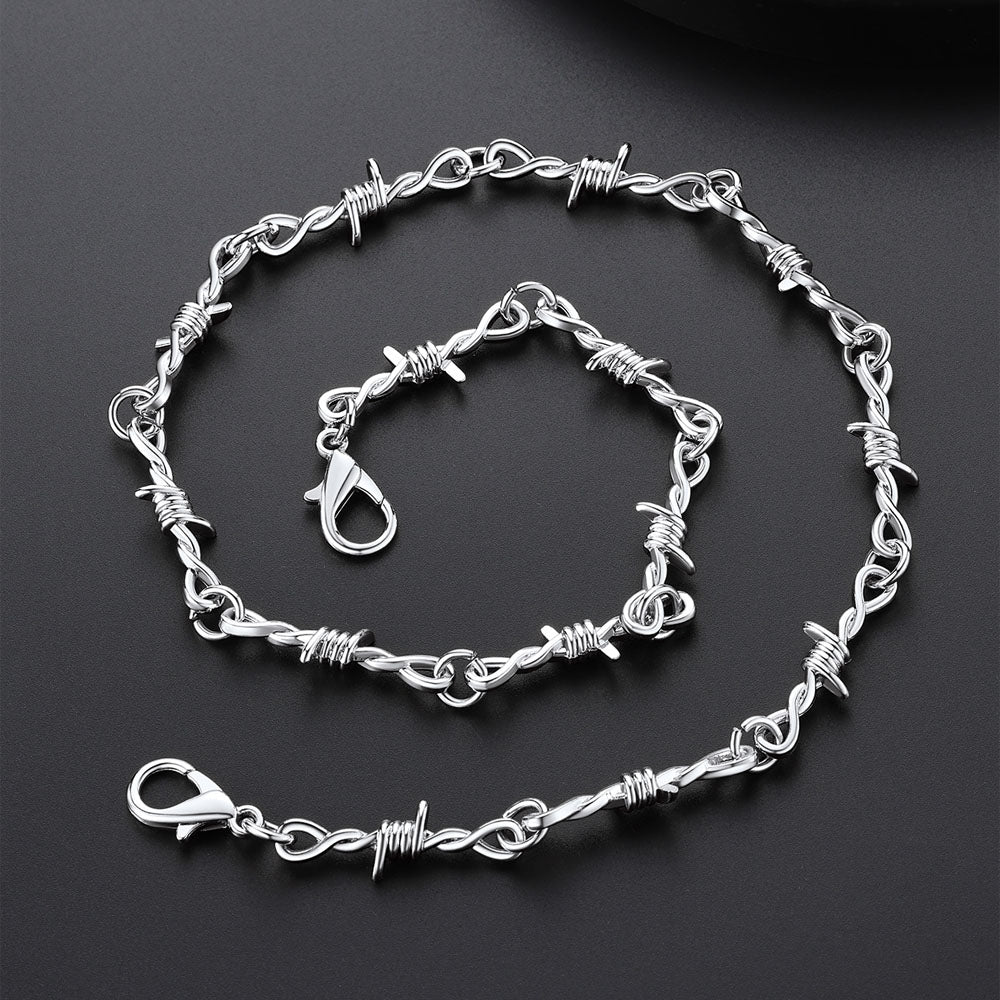 6mm Thorn Barbed Wire Chain Necklace