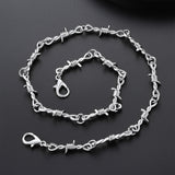 Gothic Thorn Barb Wire Chain Link Necklace Birthday Gift for Men