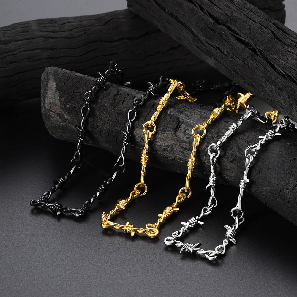 6mm Thorn Barbed Wire Chain Necklace