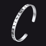 Norse Viking Runes Bangle Cuff Bracelet For Men
