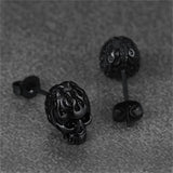Gothic Flaming Skull Stud Earrings For Men