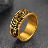 Norse Viking Celtic Wolf Ring Band For Men