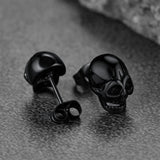 Gothic Skull Stud Earrings For Men Halloween Gift