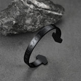 FaithHeart Viking Futhark Runes Cuff Bracelet For Men