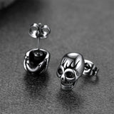 Gothic Skull Stud Earrings For Men Halloween Gift