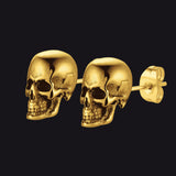 Gothic Punk Skull Stud Earrings For Men