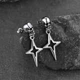 Flash Sale Skull Dangle Stud Earrings with Cross Star For Men