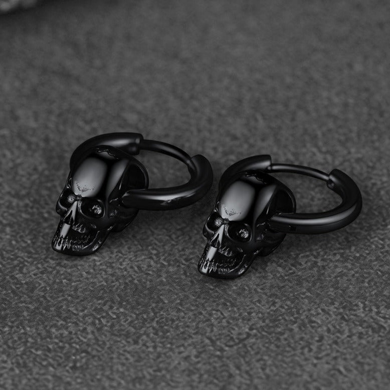Cool Skull Hoop Dangle Earrings For Men Women