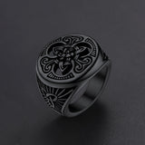 Viking Celtic Trinity Knot Signet Ring for Men
