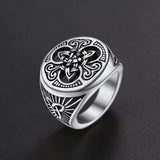 Viking Celtic Trinity Knot Signet Ring for Men