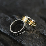 Viking Runes Fidget Anxiety Stainless Steel Ring for Men Couple