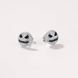 Halloween Jack Skellington Earrings For Men in Sterling Silver