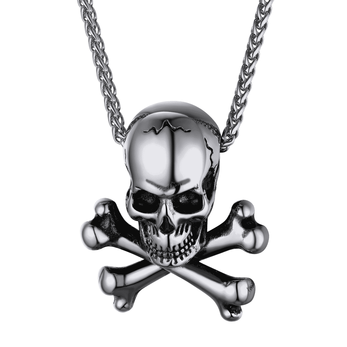 Gothic Pirate Skull Crossbones Necklace For Men