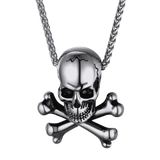 Gothic Pirate Skull Crossbones Necklace For Men