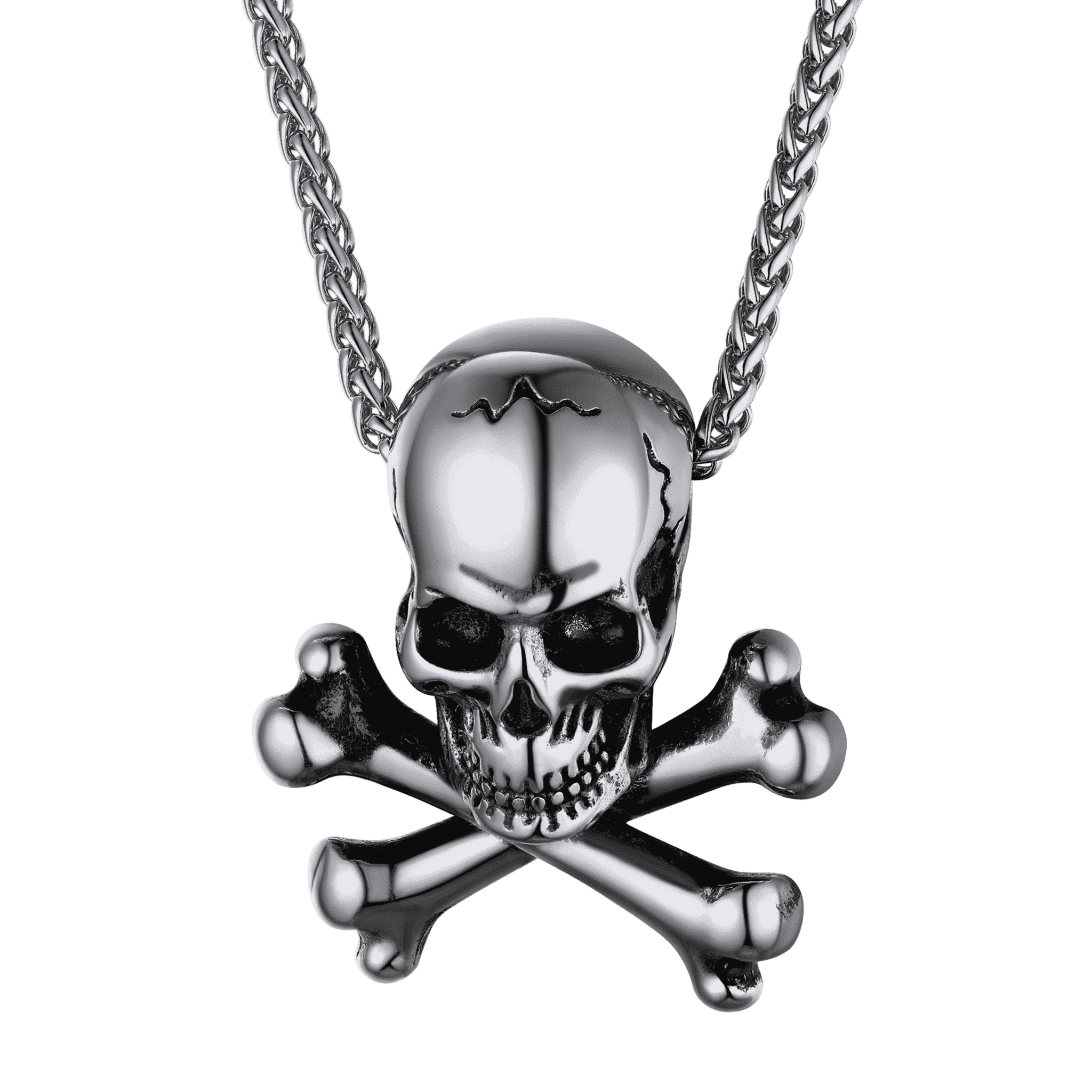Gothic Pirate Skull Crossbones Necklace For Men