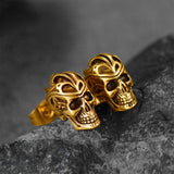 Gothic Celtic Knot Skull Stud Earrings For Men