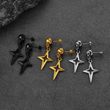 Flash Sale Skull Dangle Stud Earrings with Cross Star For Men