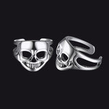 Flash Sale Sterling Silver Gothic Skull Ear Cuff Earrings For Men