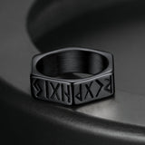 Norse Viking Hexagon Runes Band Ring For Men