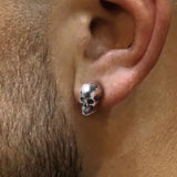Gothic Punk Skull Stud Earrings For Men