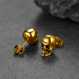 Gothic Punk Skull Stud Earrings For Men