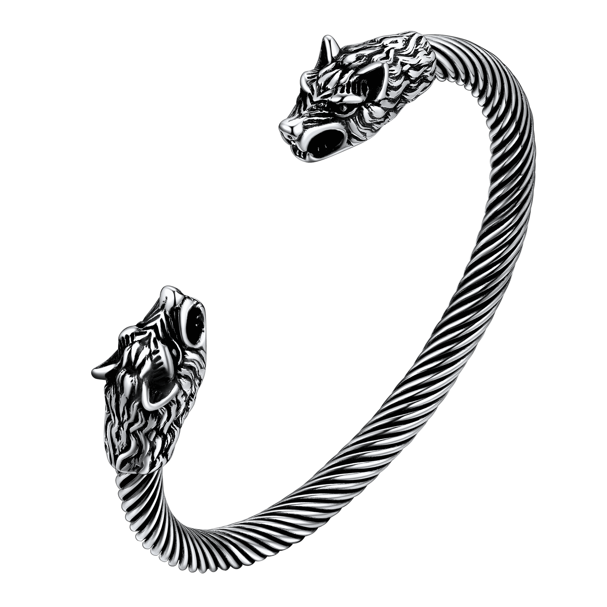 Viking Wolf Head Arm Ring Cuff Bracelet For Men