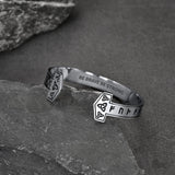 FaithHeart Viking Futhark Runes Cuff Bracelet For Men