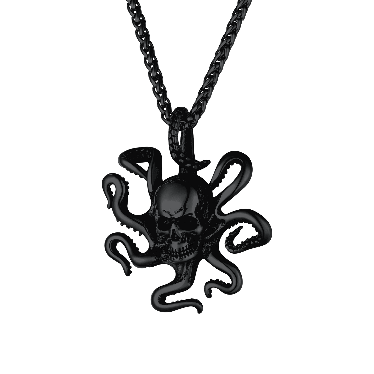 Gothic Octopus Skull Necklace For Men