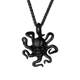 Gothic Octopus Skull Necklace For Men