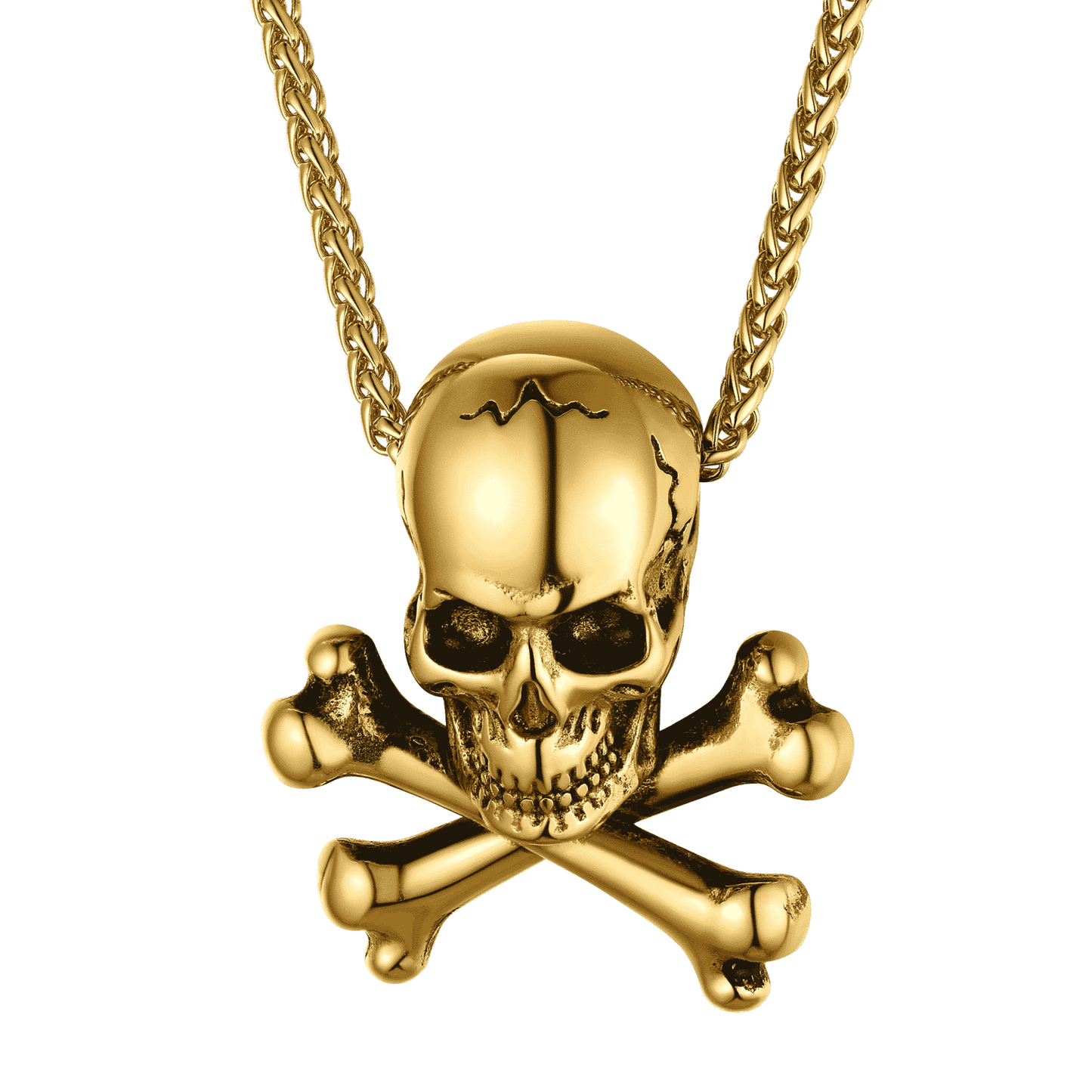 Gothic Pirate Skull Crossbones Necklace For Men