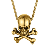Gothic Pirate Skull Crossbones Necklace For Men