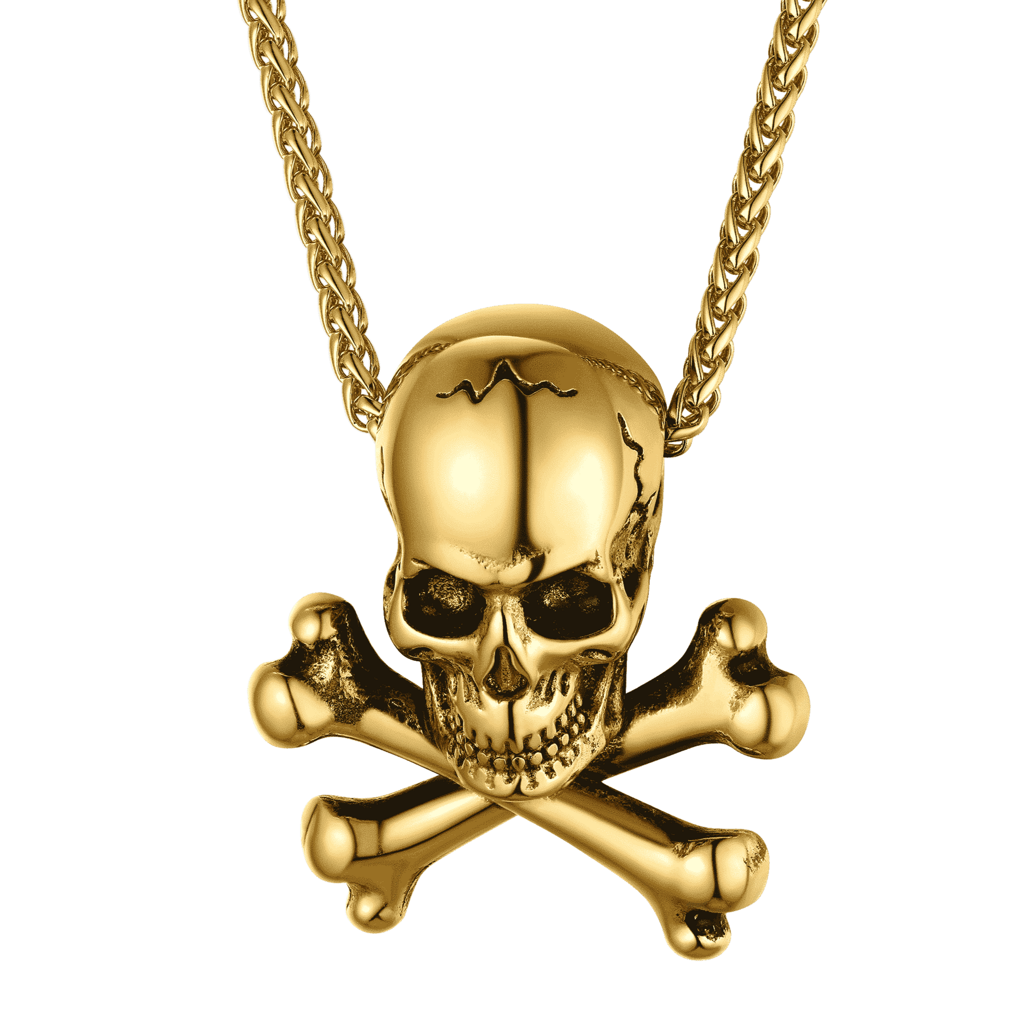 Gothic Pirate Skull Crossbones Necklace For Men