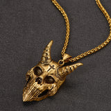 Gothic Skull Goat Necklace Devil Pendant for Men