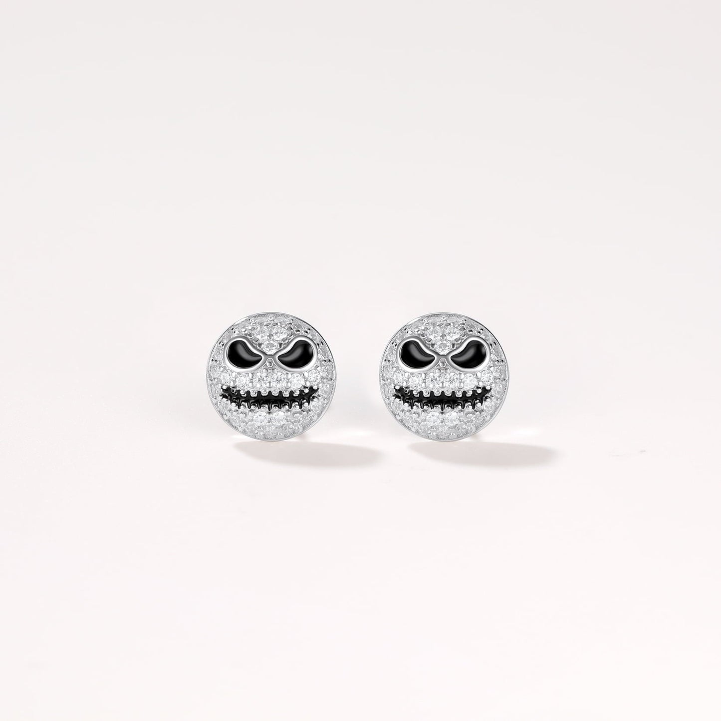 Halloween Jack Skellington Earrings For Men in Sterling Silver