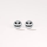 Halloween Jack Skellington Earrings For Men in Sterling Silver