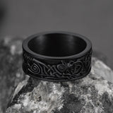 Norse Viking Celtic Wolf Ring Band For Men