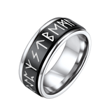 Viking Runes Fidget Anxiety Stainless Steel Ring for Men Couple