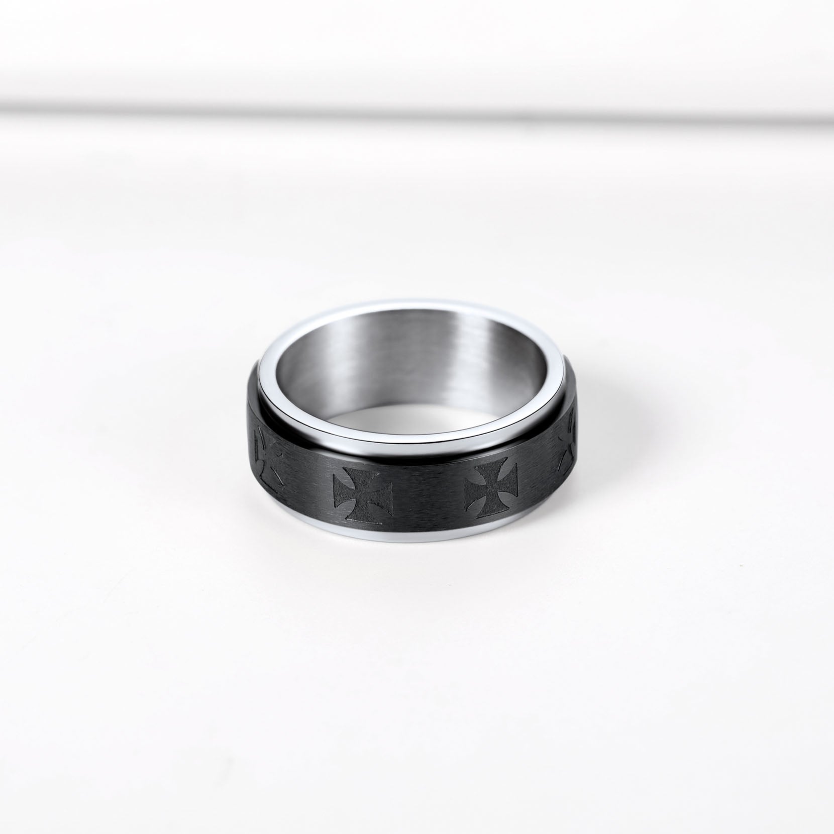 Knights Templar Cross Anxiety Ring For Men