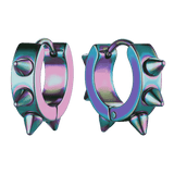Punk Spike Rivet Huggie Hoop Earrings For Men Women