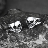 Flash Sale Sterling Silver Gothic Skull Ear Cuff Earrings For Men