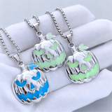 Halloween Glow in the Dark Pumpkin Pendant Necklace Gift