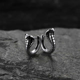 Sterling Silver Cobra Snake Huggie Hoop Earrings for Men