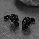 Gothic Celtic Knot Skull Stud Earrings For Men