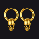 Cool Skull Hoop Dangle Earrings For Men Women