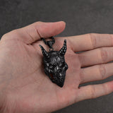 Gothic Skull Goat Necklace Devil Pendant for Men