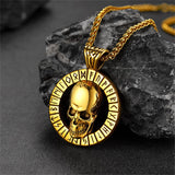 Flash Sale Viking Runes Skull Necklace For Men