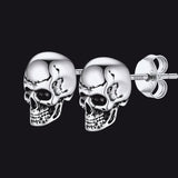 Gothic Punk Skull Stud Earrings For Men