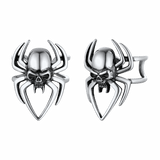 Sterling Silver Spider Skull Ear Cuff Earrings Halloween Gift