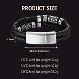 Engraved Viking Leather Braided Wristband Bracelet Gift for Men/Grandson