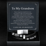 Engraved Viking Leather Braided Wristband Bracelet Gift for Men/Grandson